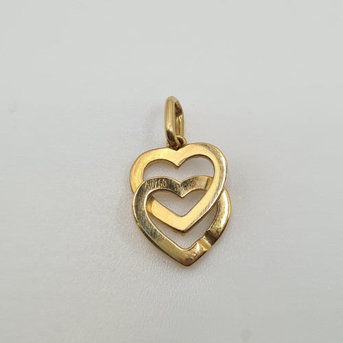 Pendentif Dinh Van - Pendentif cœur lié en or jaune 18 carats avec diamants 58 Facettes #4200