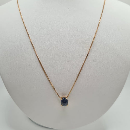 Collier Collier - Chaîne en or rose 18 carats avec saphir 58 Facettes #4204