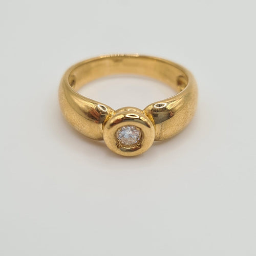 Bague 52.5 Bague alliance en or jaune 18 carats avec diamant 58 Facettes #4229