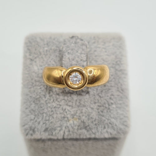Bague 52.5 Bague alliance en or jaune 18 carats avec diamant 58 Facettes #4229