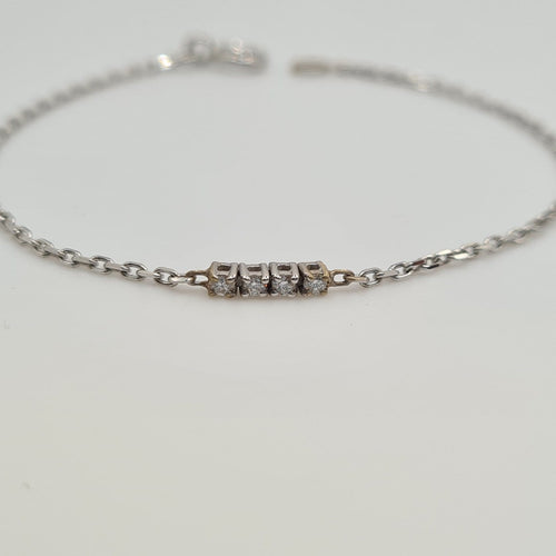 Bracelet Bracelet en or blanc 18 carats serti de diamants naturels 58 Facettes #4240