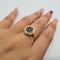 Bague 53 Bague en or jaune 18k avec diamants et saphir 58 Facettes #4265