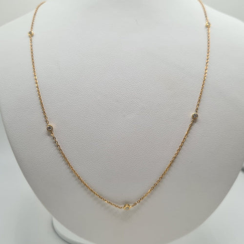 Collier Collier chaîne en or jaune 18 carats avec diamants naturels 58 Facettes #4267