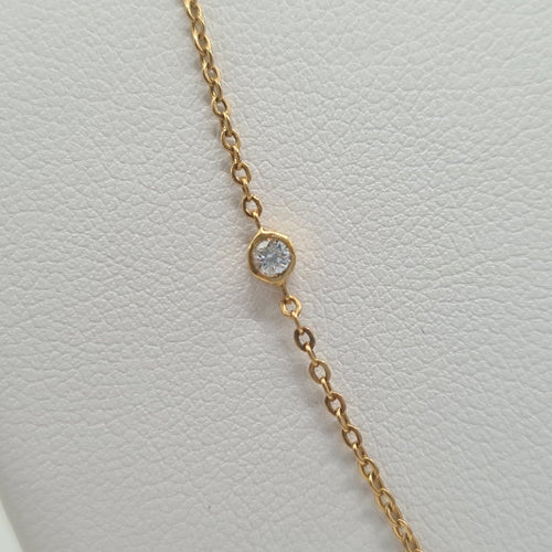 Collier Collier chaîne en or jaune 18 carats avec diamants naturels 58 Facettes #4267