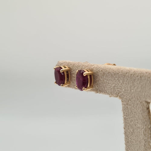 Boucles d'oreilles Boucles d’oreilles en or jaune 18k avec grenat 58 Facettes #4294