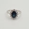 Bague 53 Bague en or blanc 18k, diamants et saphir 58 Facettes #4335