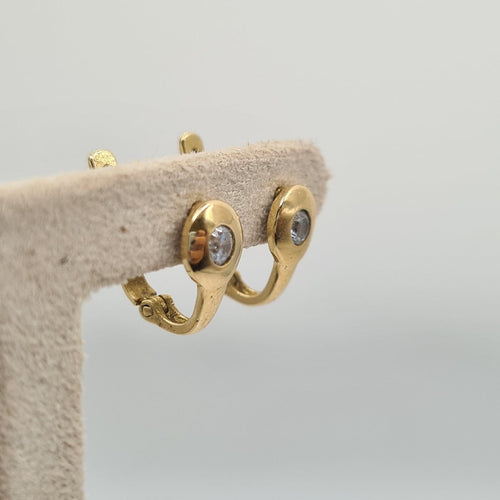Boucles d'oreilles Boucles d’oreilles en or jaune 18k et zircon 58 Facettes #4339
