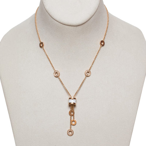 Collier Bulgari B.zero1 - Collier en or rose et céramique blanche diamants 58 Facettes 2.19357