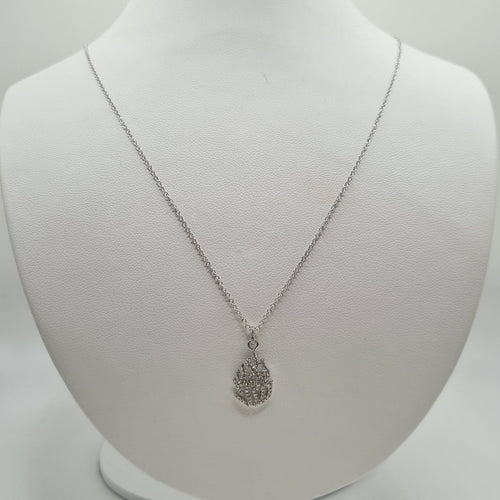 Collier Collier flamme à chaîne en or blanc 18 carats 58 Facettes #4380