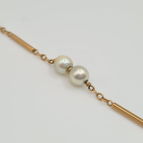 Bracelet Bracelet en or jaune 18k avec perle de culture 58 Facettes #4443