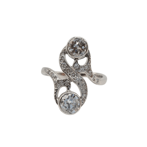 Bague 51.5 Bague en or blanc 18k avec diamants 58 Facettes #4460