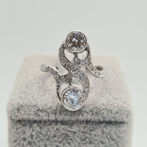 Bague 51.5 Bague en or blanc 18k avec diamants 58 Facettes #4460