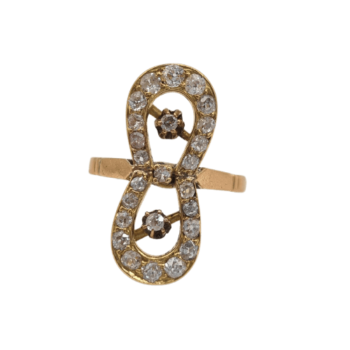 Bague 54 Bague en or rose 18k avec diamants 58 Facettes #4471