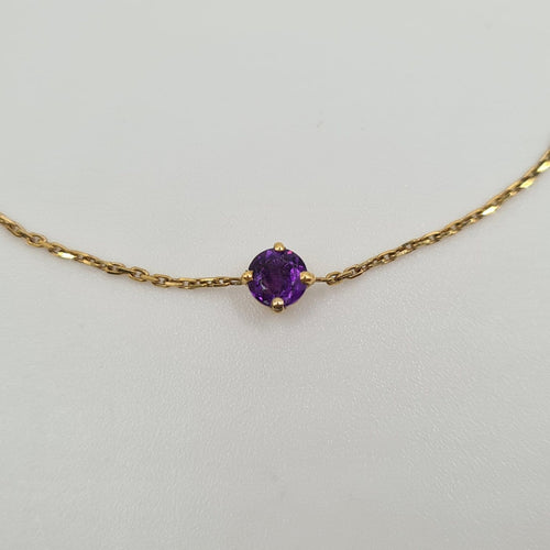 Bracelet Bracelet chaîne en or jaune 18k avec améthyste 58 Facettes #4486