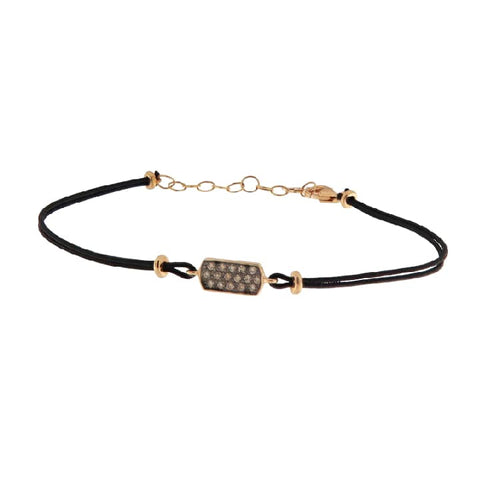 Bracelet Guidetti - Bracelet en or rose 18 kt avec cordon noir et diamants bruns 58 Facettes G4054
