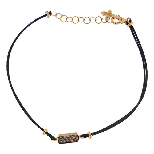 Bracelet Guidetti - Bracelet en or rose 18 kt avec cordon noir et diamants bruns 58 Facettes G4054
