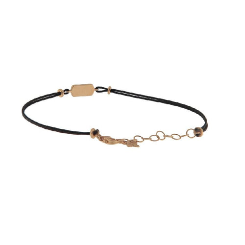 Bracelet Guidetti - Bracelet en or rose 18 kt avec cordon noir et diamants bruns 58 Facettes G4054