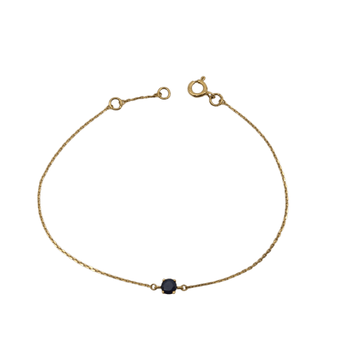 Bracelet Bracelet chaîne en or jaune 18k avec saphir bleu 58 Facettes #4487