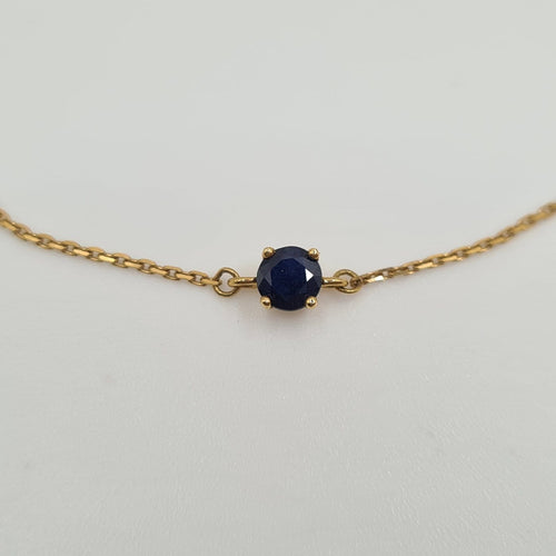 Bracelet Bracelet chaîne en or jaune 18k avec saphir bleu 58 Facettes #4487