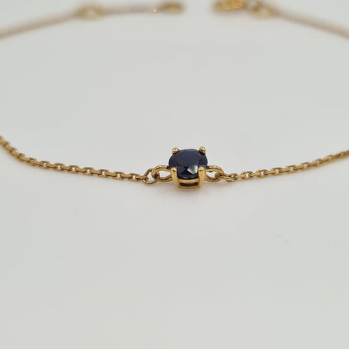 Bracelet Bracelet chaîne en or jaune 18k avec saphir bleu 58 Facettes #4487