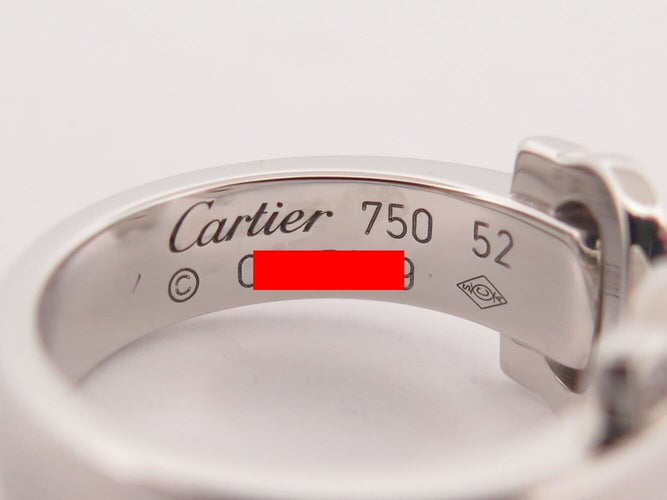 Bague 52 Cartier - Bague Double C en or blanc 18k, diamants 0,15 ct, taille 52 58 Facettes 277589