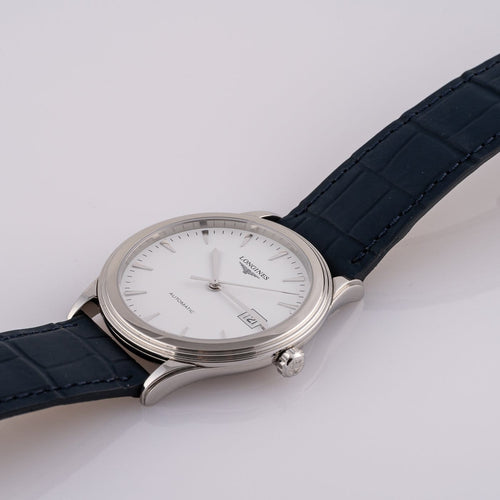 Montre Longines Flagship - Montre automatique en acier, réf. L4.974.4 58 Facettes TOT-12007