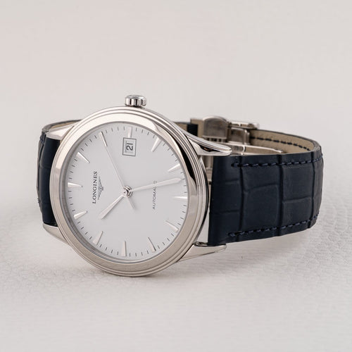 Montre Longines Flagship - Montre automatique en acier, réf. L4.974.4 58 Facettes TOT-12007