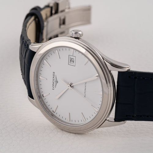 Montre Longines Flagship - Montre automatique en acier, réf. L4.974.4 58 Facettes TOT-12007