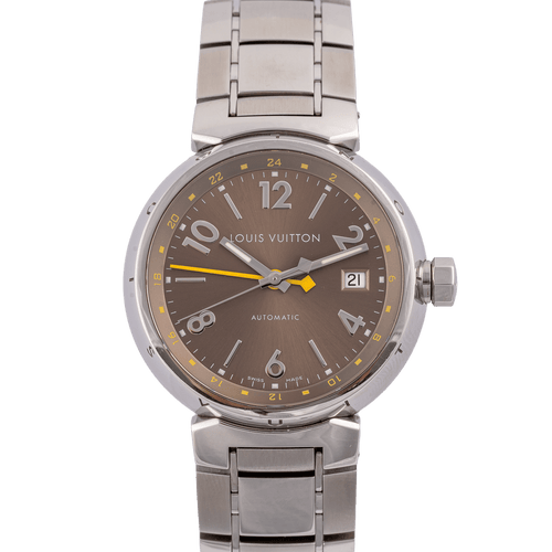 Montre Louis Vuitton - Montre Tambour Q1132 en acier 58 Facettes TOT-12030