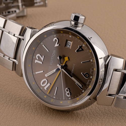 Montre Louis Vuitton - Montre Tambour Q1132 en acier 58 Facettes TOT-12030