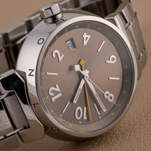 Montre Louis Vuitton - Montre Tambour Q1132 en acier 58 Facettes TOT-12030