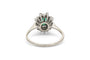 Bague 51 Bague des années 70 en or blanc 18 carats, émeraude et diamants taille brillant 58 Facettes B974