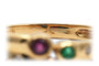 Bague 56 Bague contemporaine en or jaune 18 ct, émeraude, rubis, saphirs et diamants 58 Facettes B990