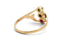 Bague 54 Bague contemporaine en or jaune 18 carats, émeraude, saphirs et rubis 58 Facettes B998