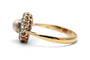 Bague 57 Bague Art déco en or jaune 18 carats, perle et diamants taille rose 58 Facettes 24187