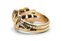 Bague 51 Bague serpent Art nouveau en or jaune 14 carats, diamants taille ancienne 58 Facettes 24169
