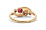Bague 54 Bague Art nouveau en or jaune 18 carats, perle, rubis et diamants taille rose 58 Facettes B1000