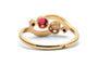 Bague 54 Bague Art nouveau en or jaune 18 carats, perle, rubis et diamants taille rose 58 Facettes B1000