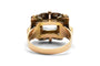 Bague 57 Bague Art déco en or jaune et or blanc 18 carats, aigue-marine, diamants 8/8 58 Facettes 24188