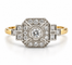 Bague 62 Bague Art déco en or jaune 18 carats, platine et diamants 58 Facettes Ug