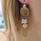 Boucles d'oreilles Boucles d’oreilles pendantes en or jaune 18 carats avec perles de culture 58 Facettes #4025