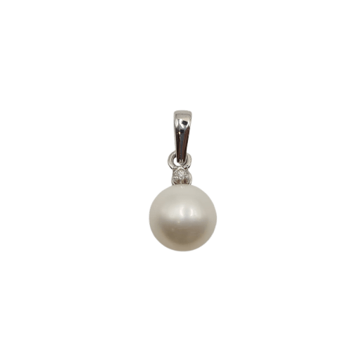 Pendentif Pendentif en or blanc 18 carats avec perle de culture 58 Facettes #4500