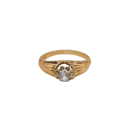 Bague 55 Bague en or rose 18k avec zircon 58 Facettes #4508