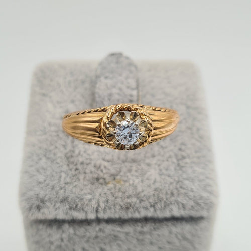 Bague 55 Bague en or rose 18k avec zircon 58 Facettes #4508
