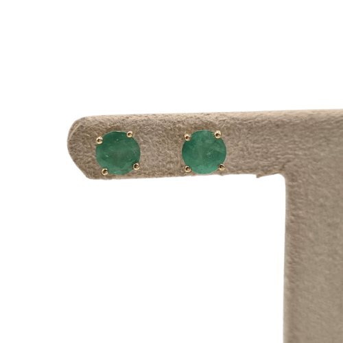 Boucles d'oreilles Boucles d’oreilles en or jaune 18k avec émeraude 58 Facettes #4511