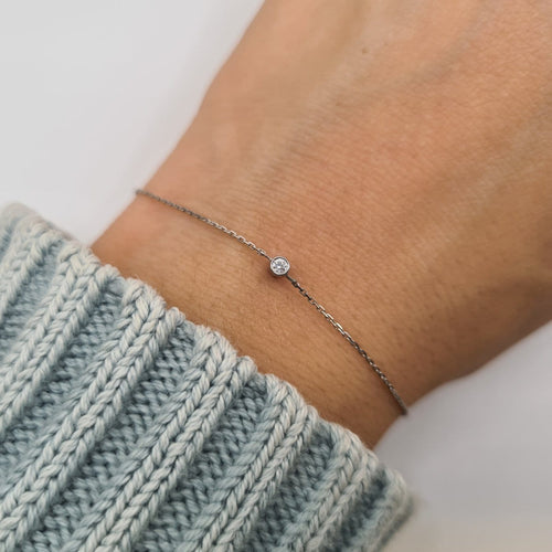 Bracelet Bracelet en or blanc 18 carats avec diamants 58 Facettes #4519