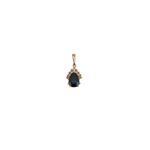 Pendentif Pendentif en or jaune 18 carats, saphir et diamants 58 Facettes #4531