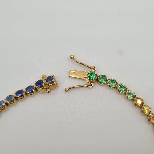 Bracelet Bracelet rivière de saphirs en or jaune 18 carats 58 Facettes #4564