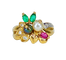 Bague 52 Bague en or jaune 18 carats, émeraudes, rubis, diamants et perles 58 Facettes AB759