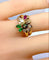 Bague 52 Bague en or jaune 18 carats, émeraudes, rubis, diamants et perles 58 Facettes AB759